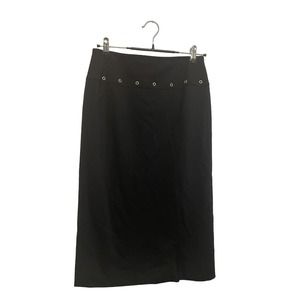 Basler Black Label Pencil Knee Length Straight Skirt Black Size EU 36/S Grommets